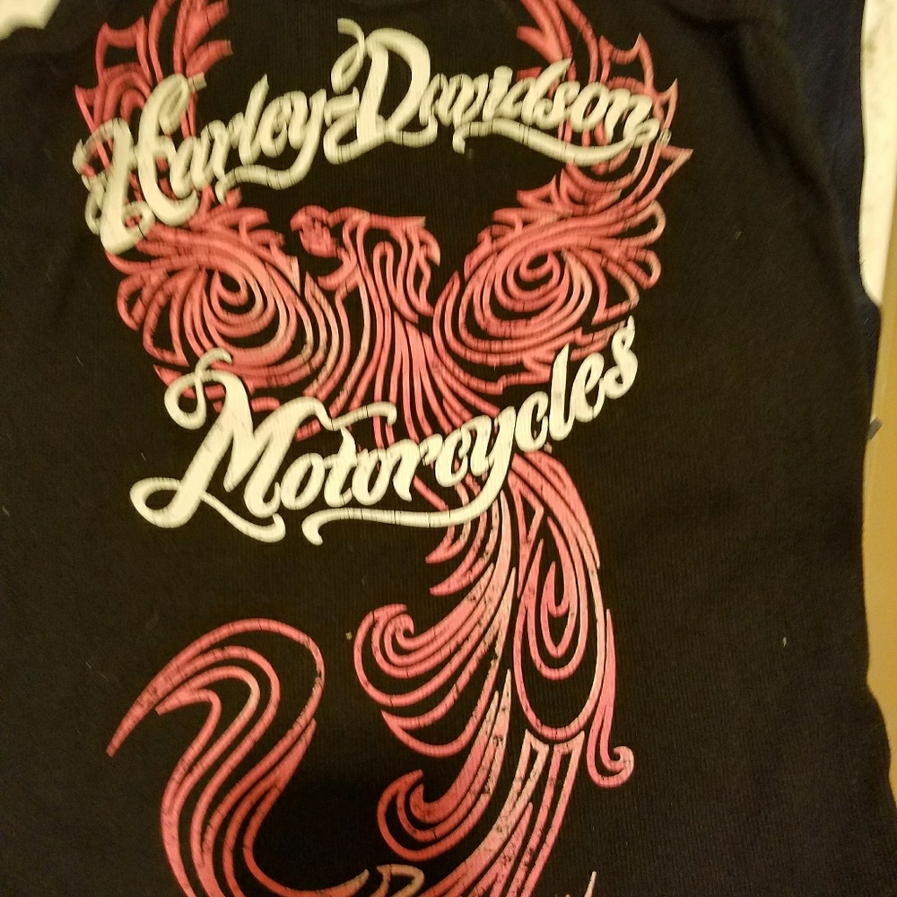 Harley Davidson Xl Black Ho Pink Tank New